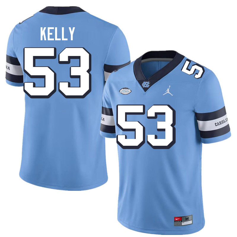 #53 Christo Kelly North Carolina Tar Heels College Football Jersey Stitched-Retro Blue